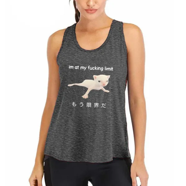 Cat Reaching Its Limit Athletic Tank