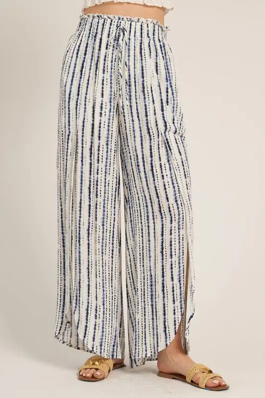 Slit Striped Pants