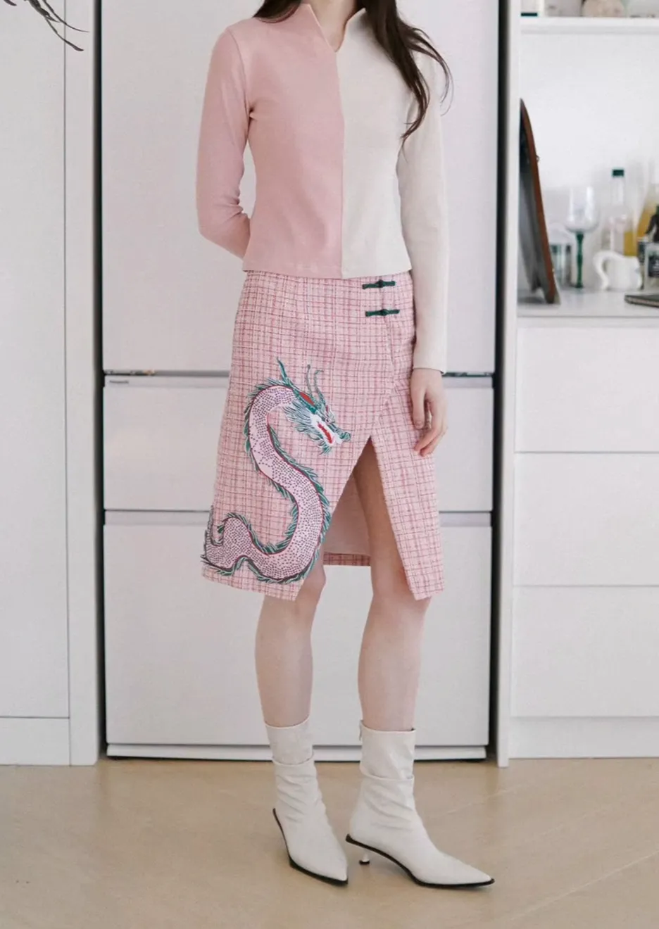 Clean Seaside Everyday Casual Embroidered Skirt