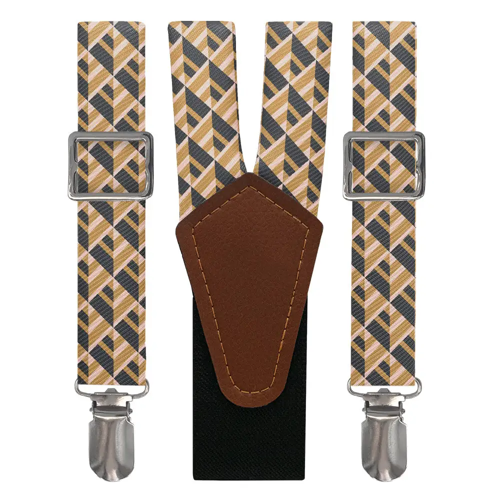 Geo Plates Pattern Suspenders