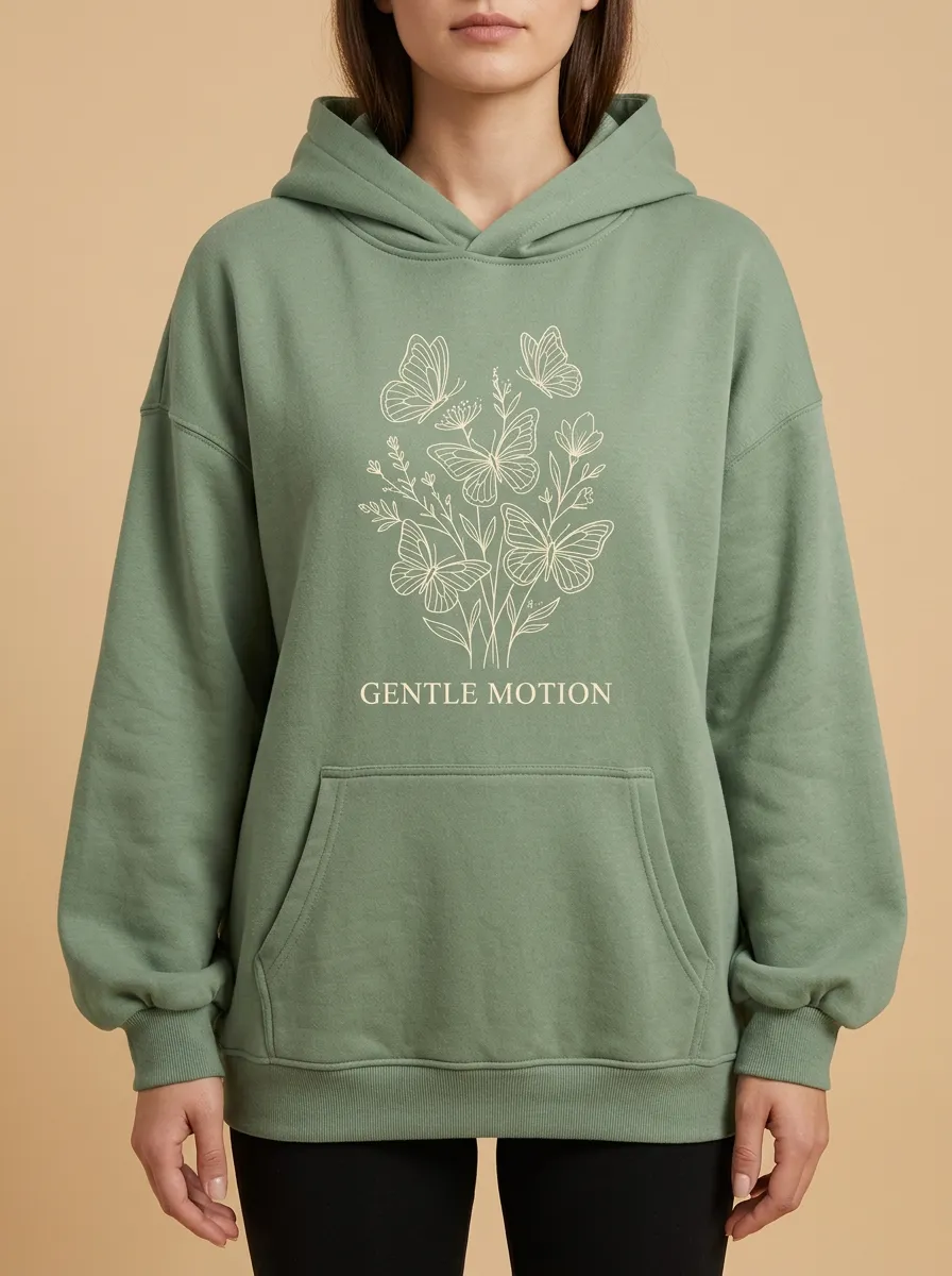 Relaxed Nature Butterfly Floral Hoodie