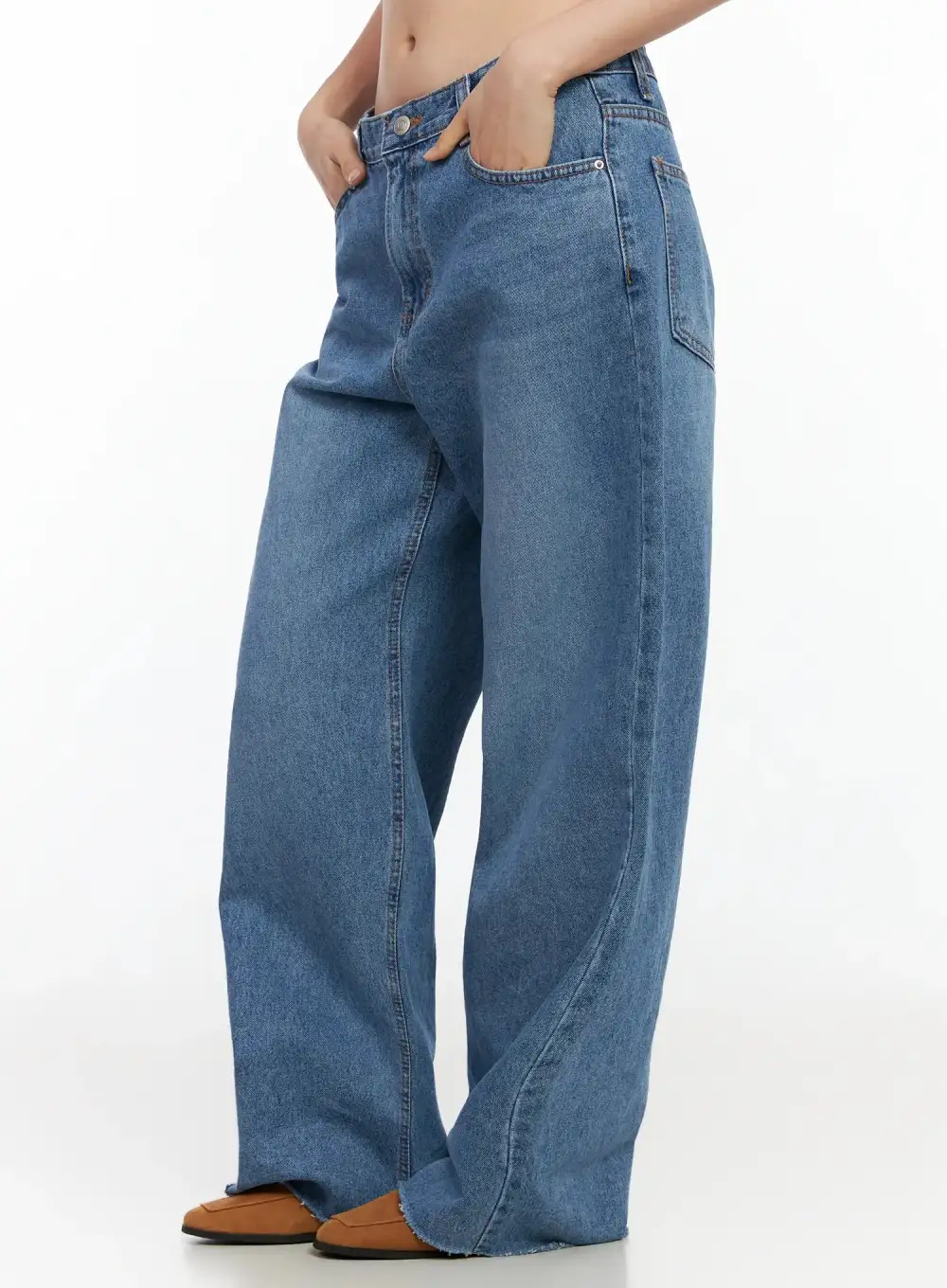 Wide-Fit Semi-Wide Jeans