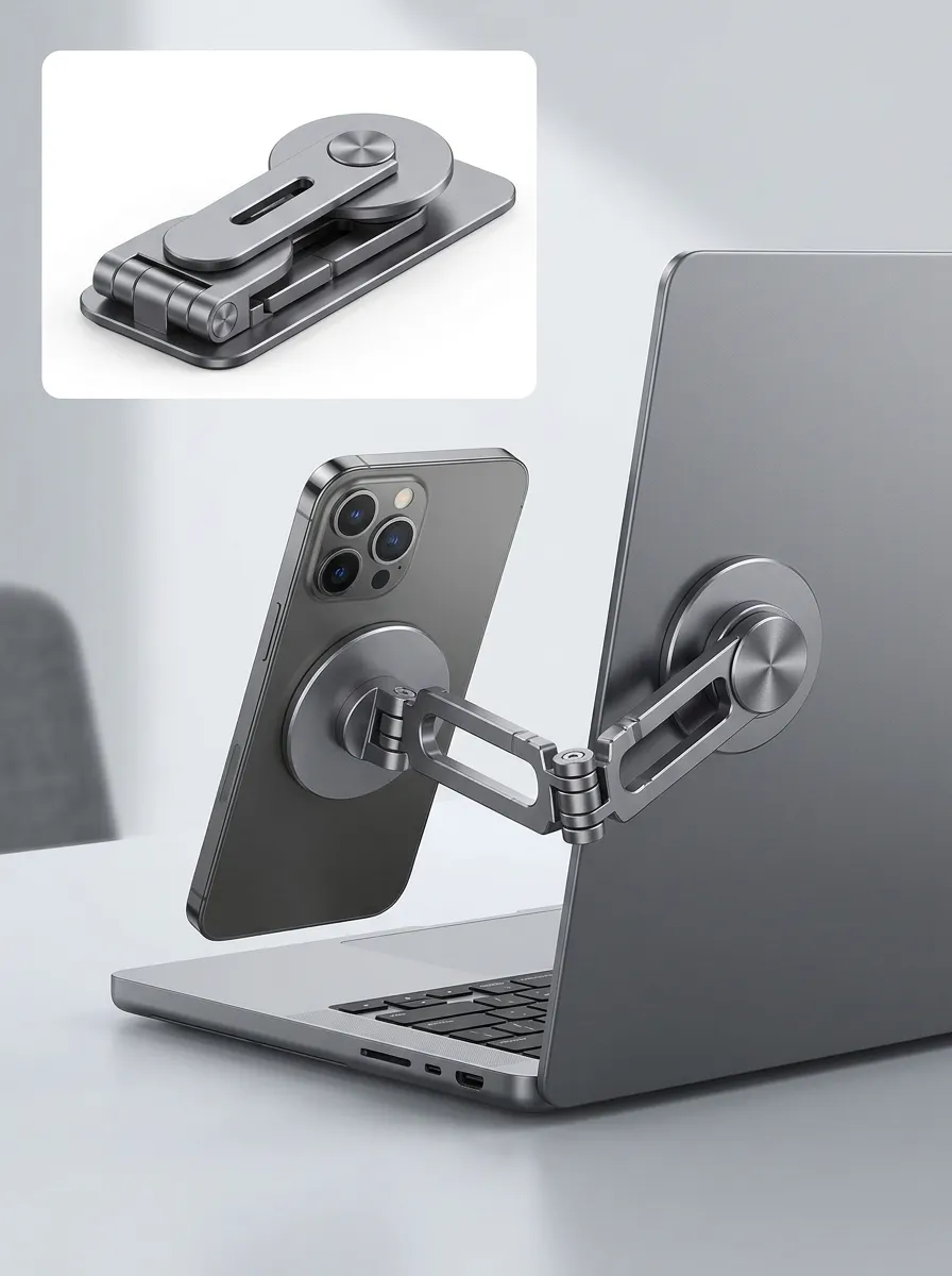 Magnetic Foldable Laptop Phone Mount