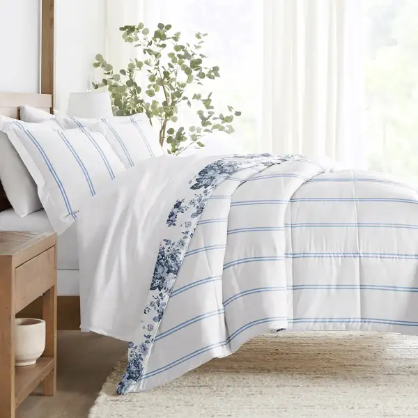 Cabbage Rose Reversible Down Alternative Comforter Set
