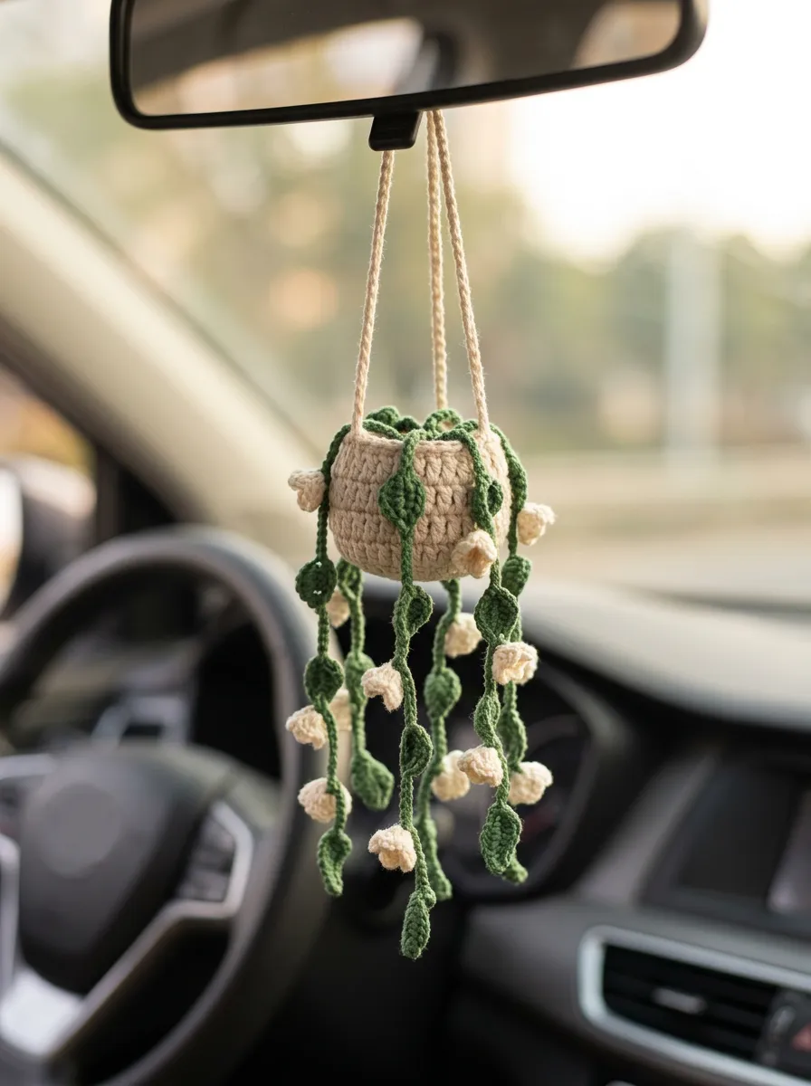 Plant Rearview Mirror Hanging Ornament