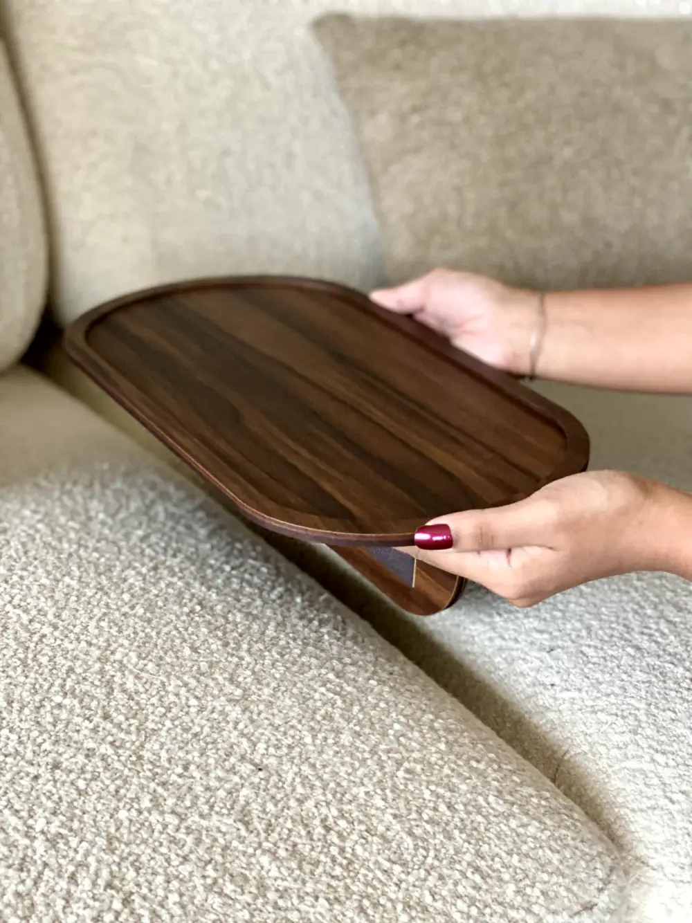 Elm Sofa Tray Dark Brown