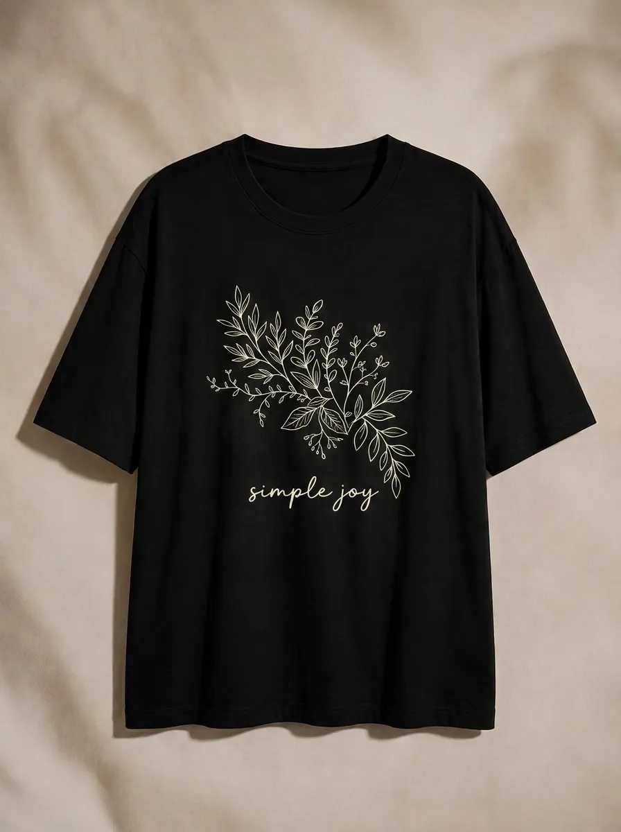 Women's Botanical Minimalist Simple Joy Printed T-shirt