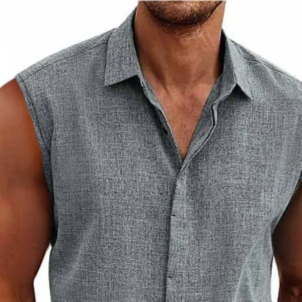 Camp Collar Button Cotton Shirt