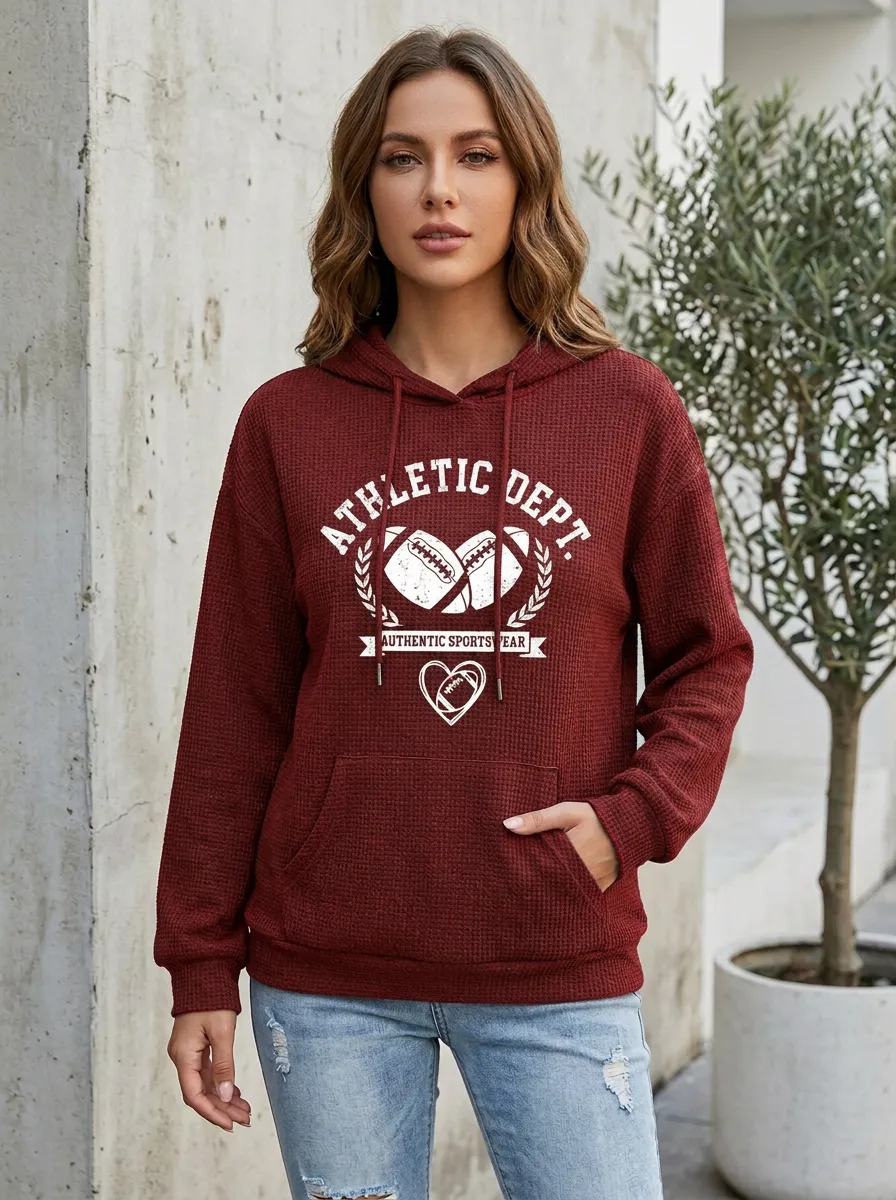 Women's Gridiron Heart Waffle Hoodie