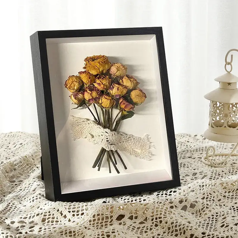 Wooden Glass Floral Decorative Wall Accent