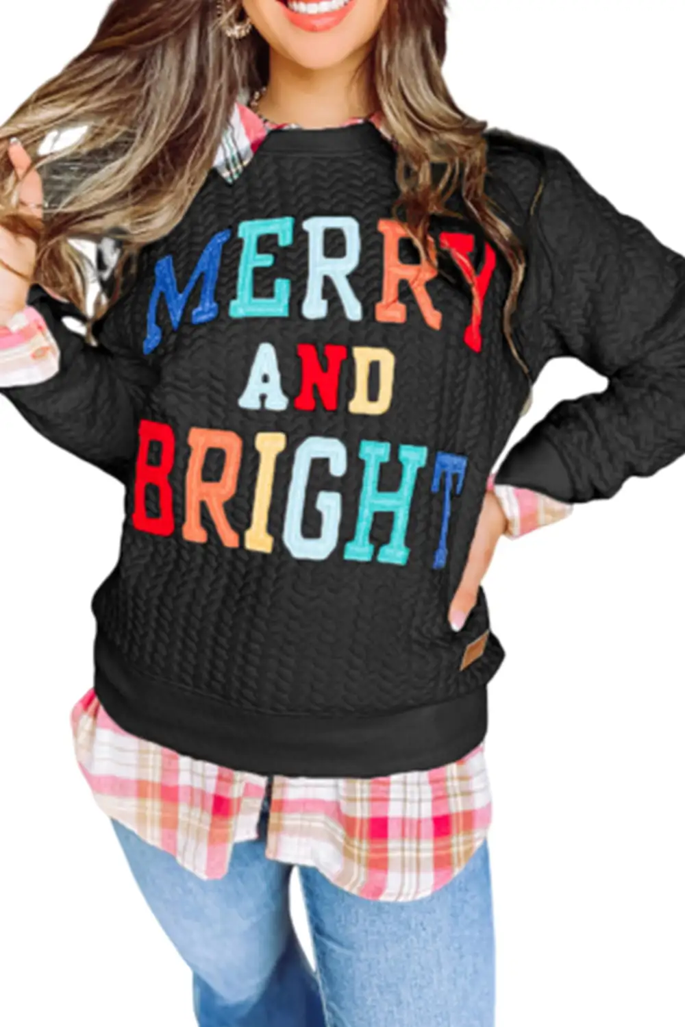 Bright Cable Knit Sweatshirt