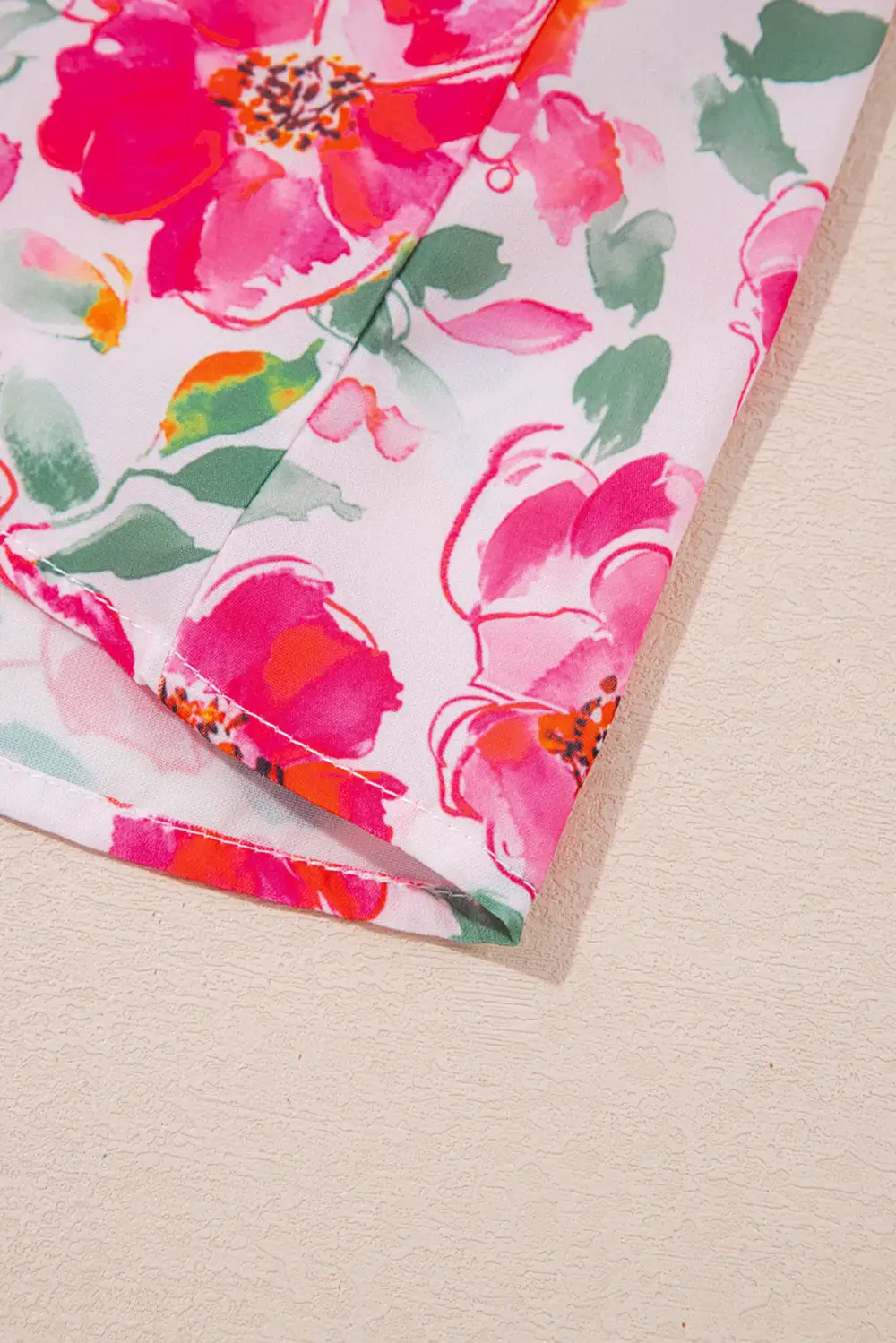 Floral Ruffled V-Neck Blouse