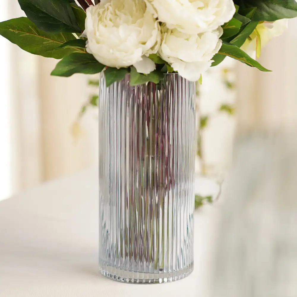 Blue Tall Glass Vase