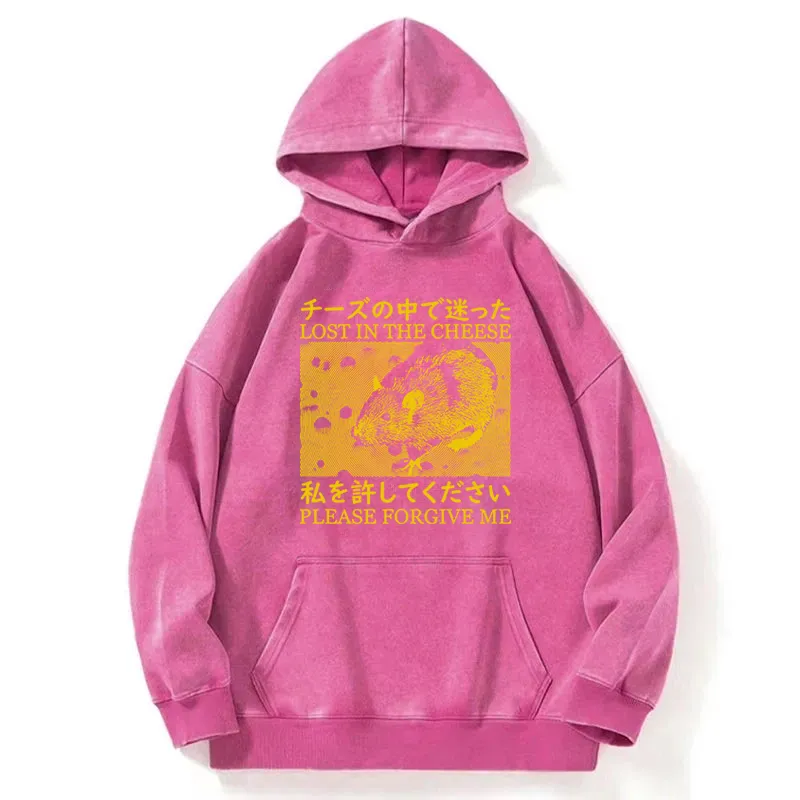 Lost In Cheese Please Forgive Me Washed Hoodie