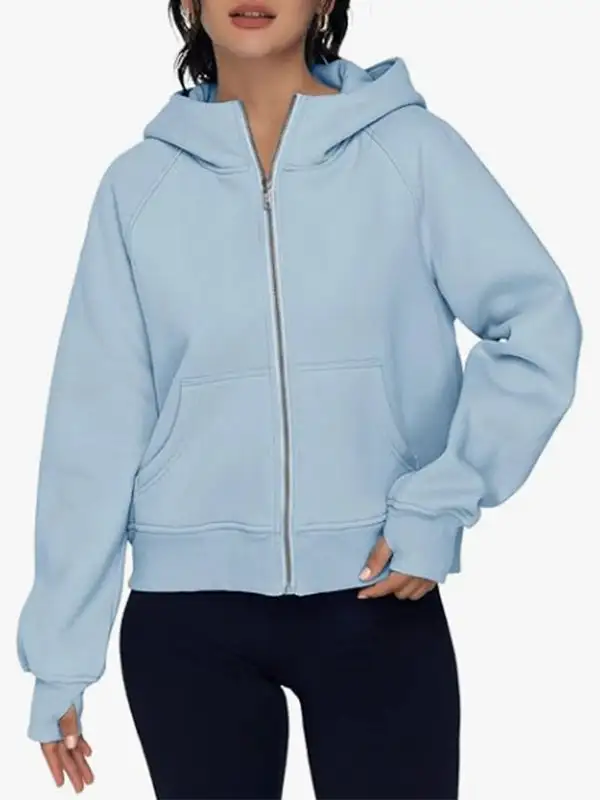 Hooded Zip Front Jacket