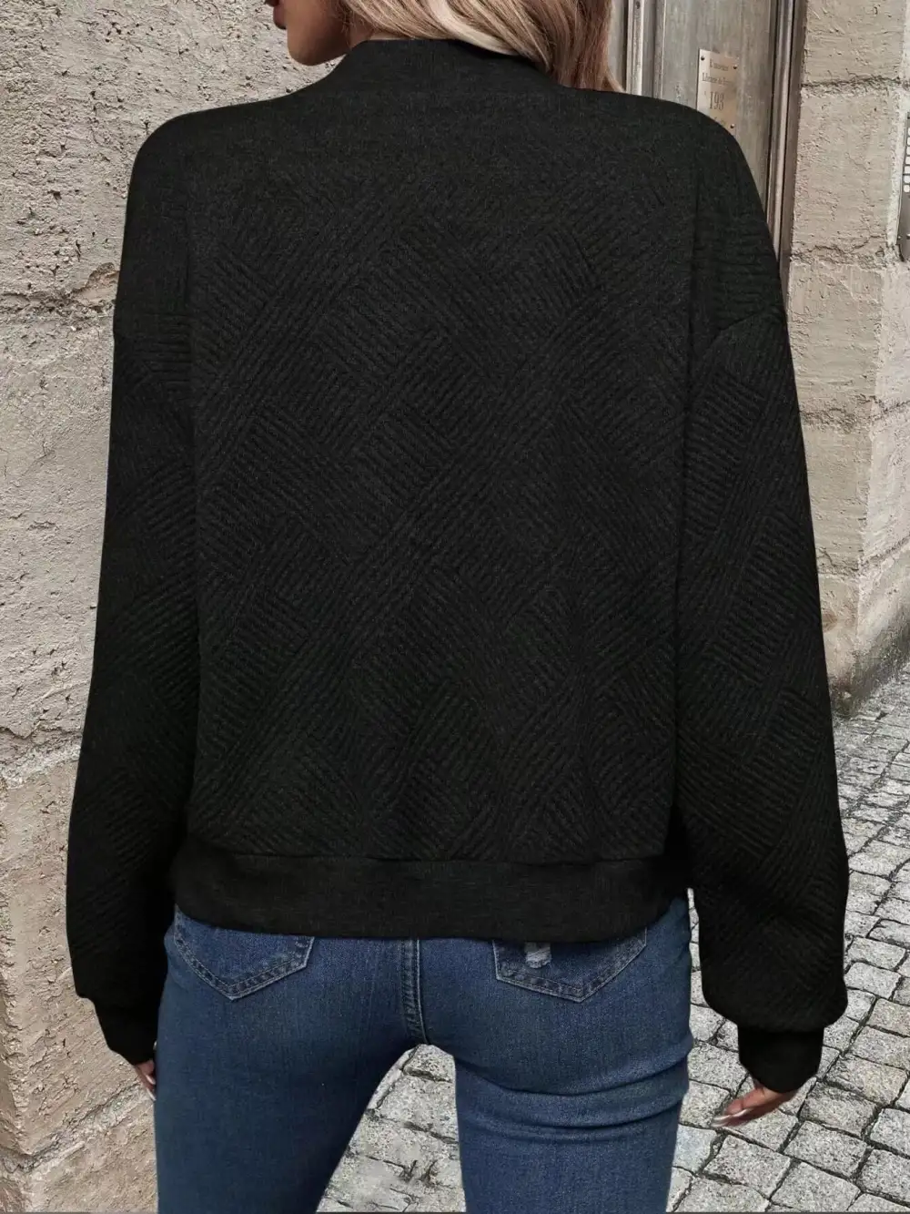 Refined Zip-Up Textured Jacket