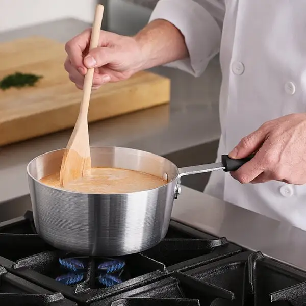 Compact Tapered Aluminum Sauce Pan with Silicone Handle