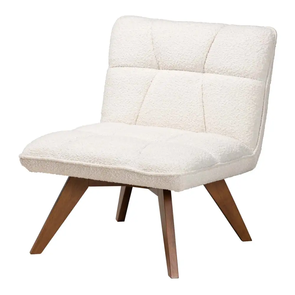 Boucle Japandi Accent Chair