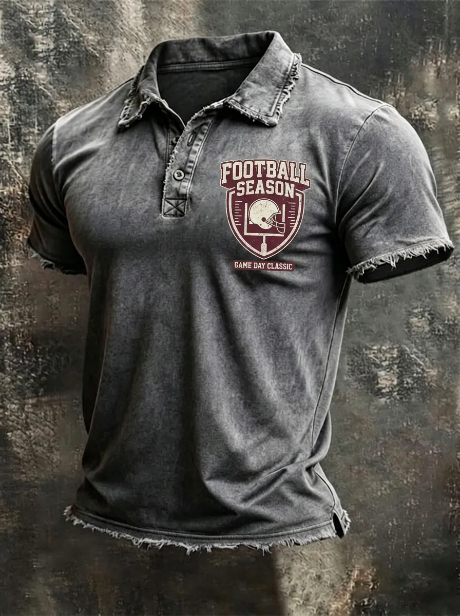 Heritage Football Season Helmet Shield Graphic Polo Shirt