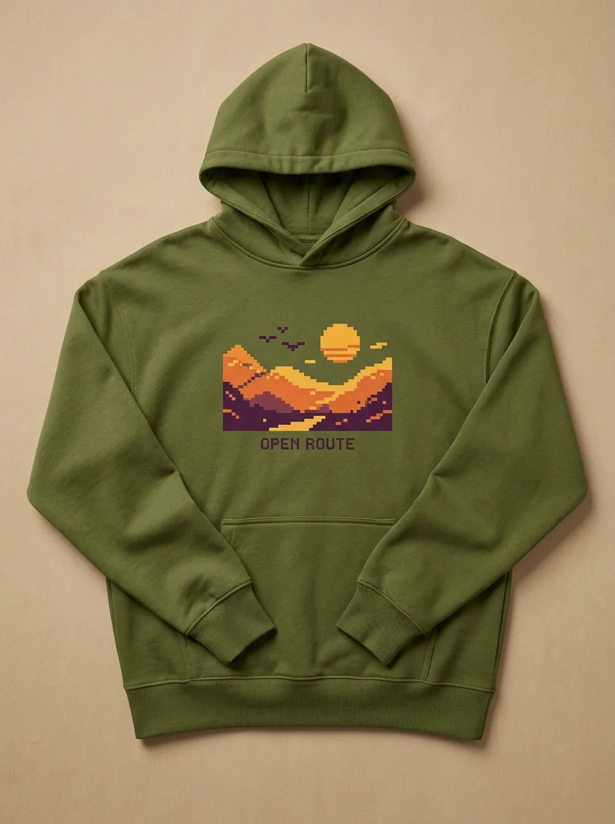 Pixel Art Open Route Hoodie