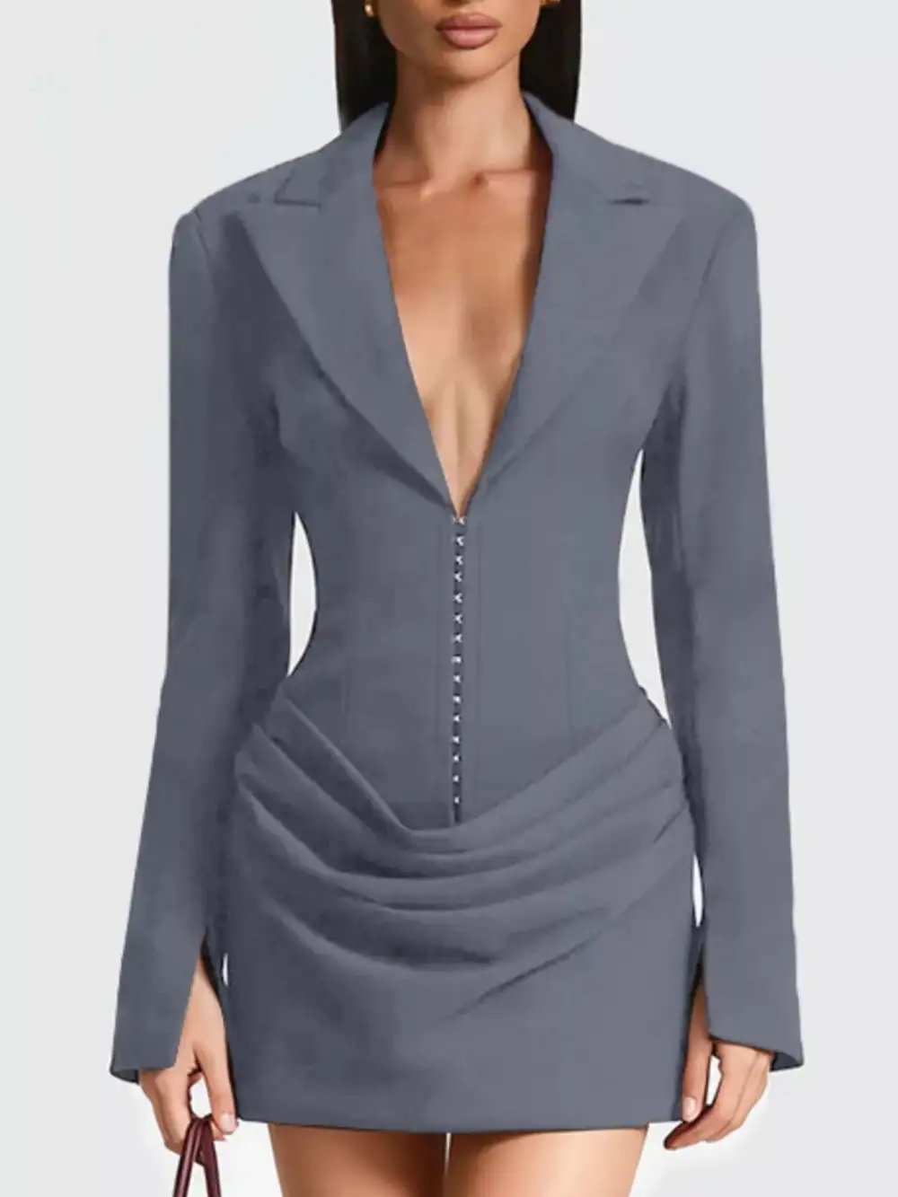 Balanced Detail Long Sleeve Mini Dress