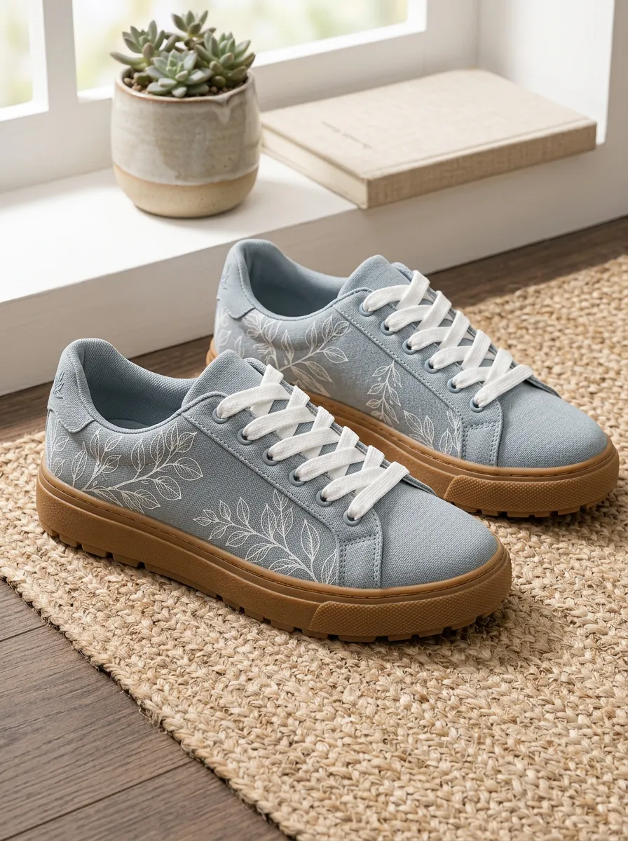 Women's Urban Botanical Nature Lover Leaf Skate Shoes