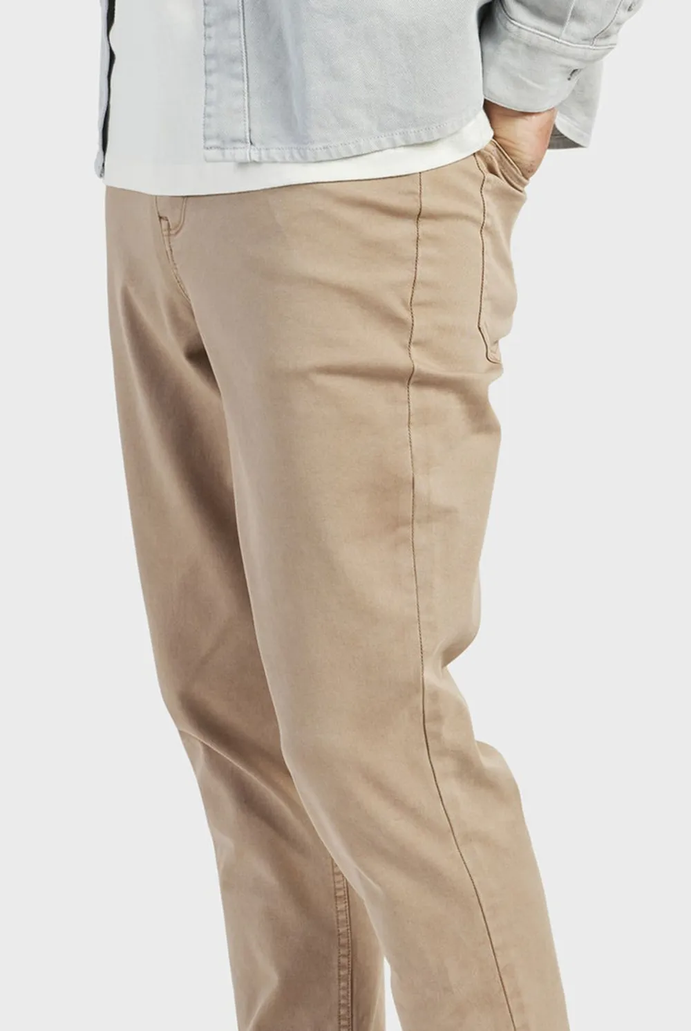 Relaxed Tapered Cotton Twill Casual Trousers