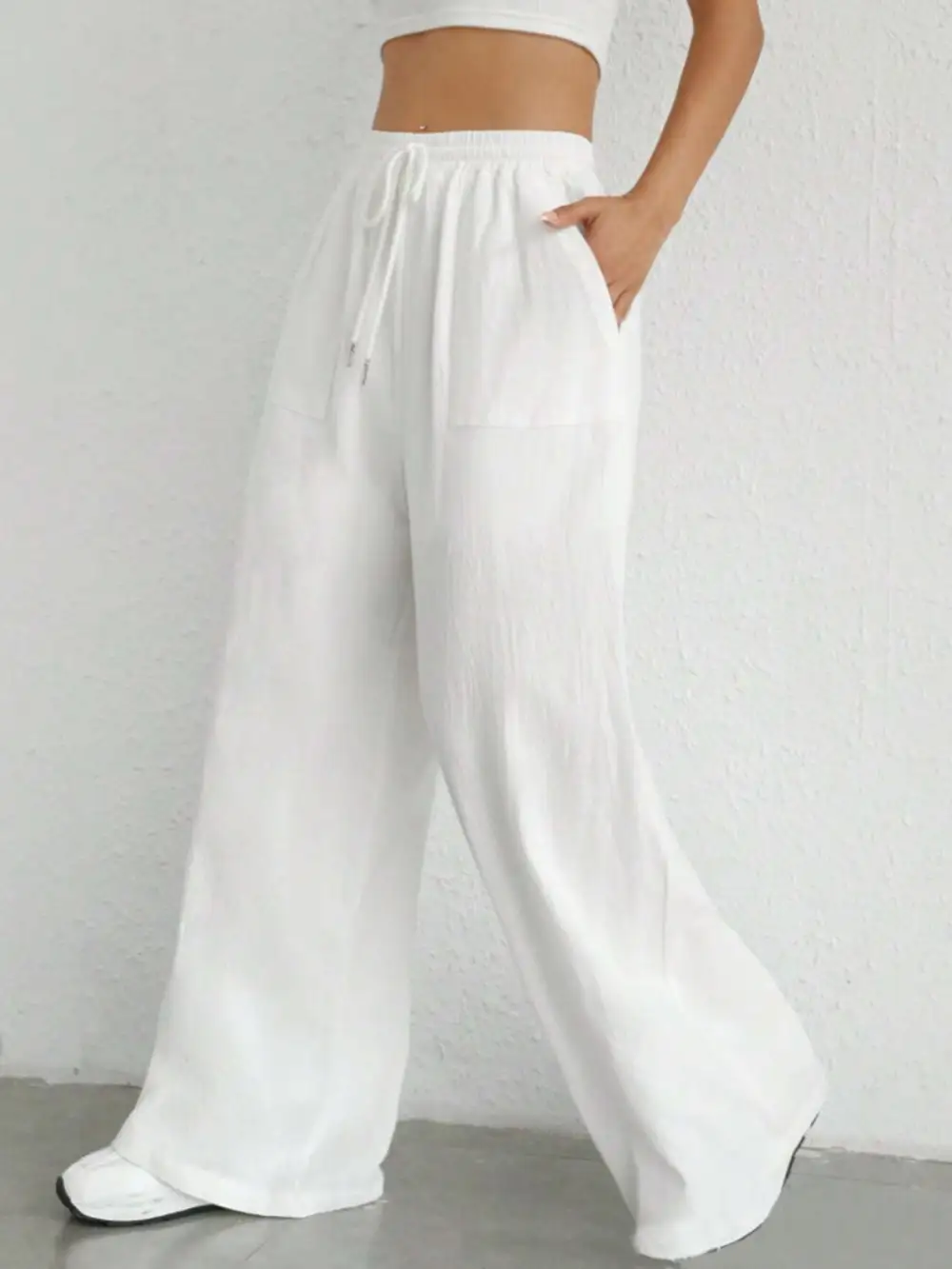 Drawstring Wide Leg Pants Edit 7