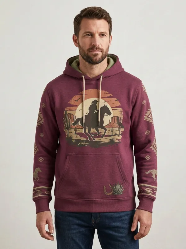 Prairie Sky Horse Desert Trail Look Men's Western Sweatshirt