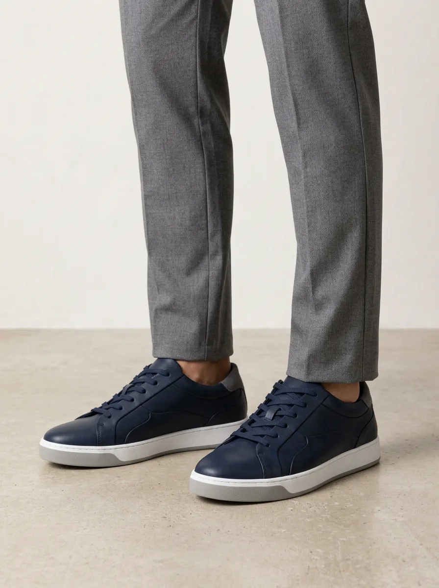 Men's Suede Heel Minimalist Printed Casual Shoes