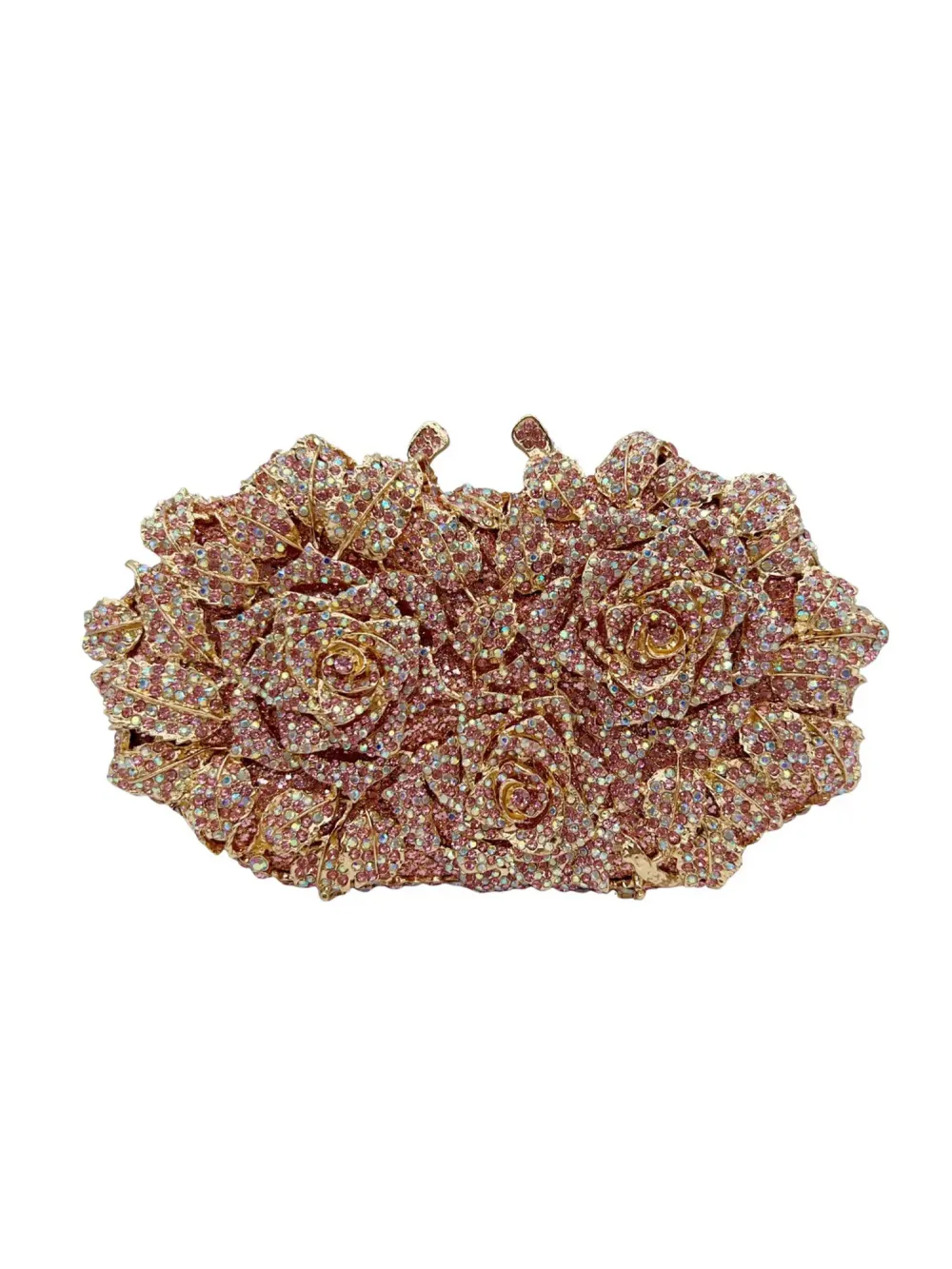 Lilith Cut-out Rose and Rhinestone Clutch