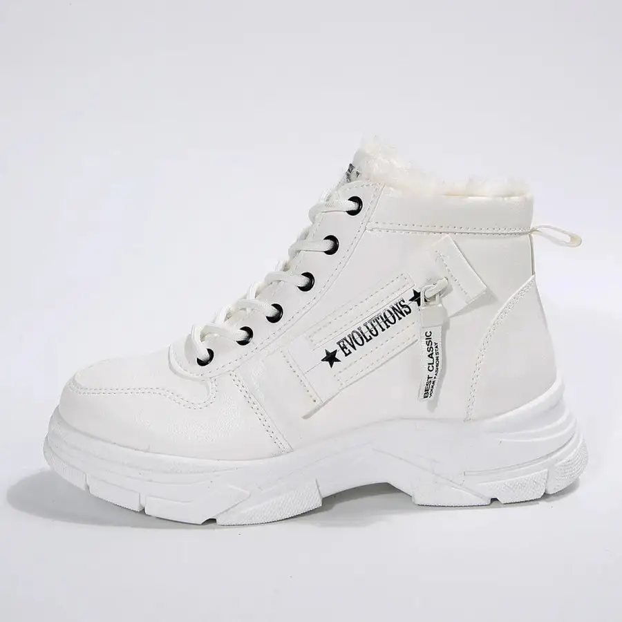 Lace Up Combat Boots with Fleece Line
