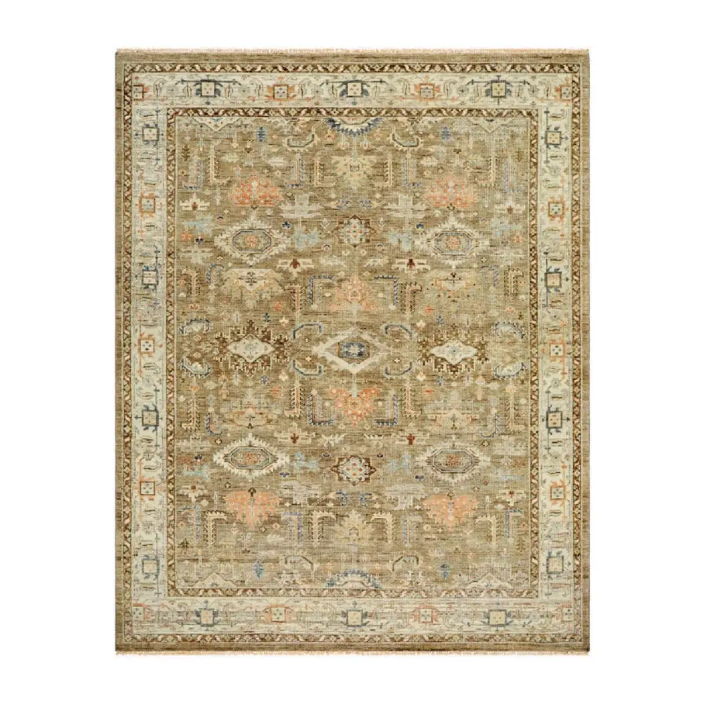 Patterned Wool Fringe Carpet