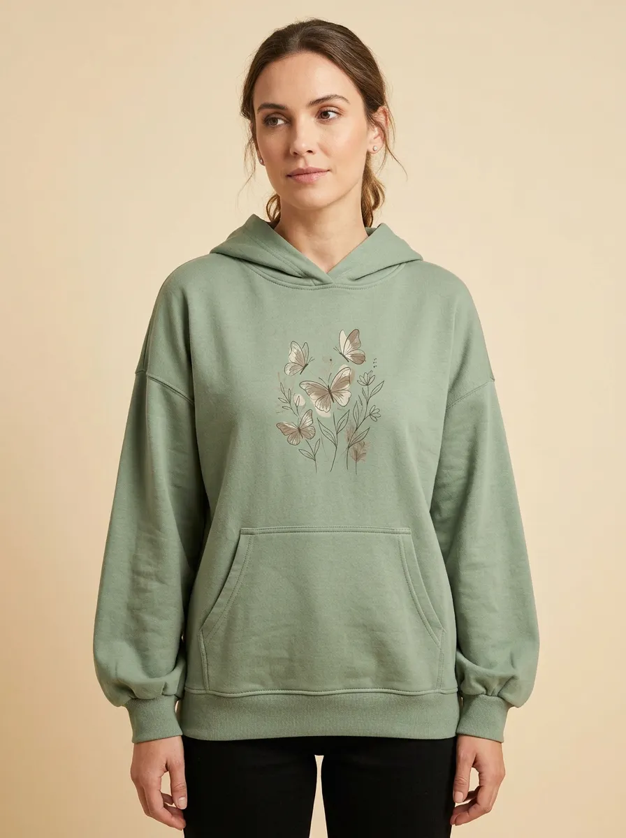 Nature Butterfly Floral Hoodie