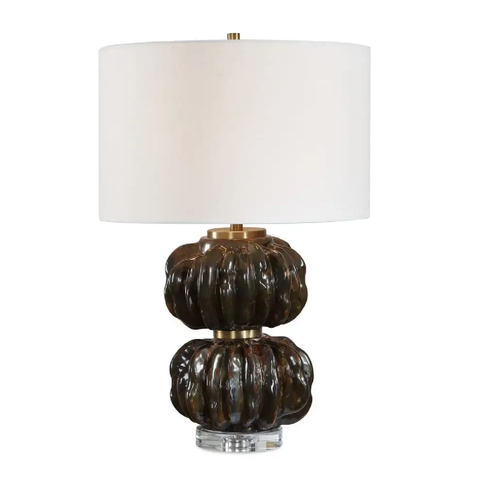 Stacked Fluted Ceramic Table Lamp