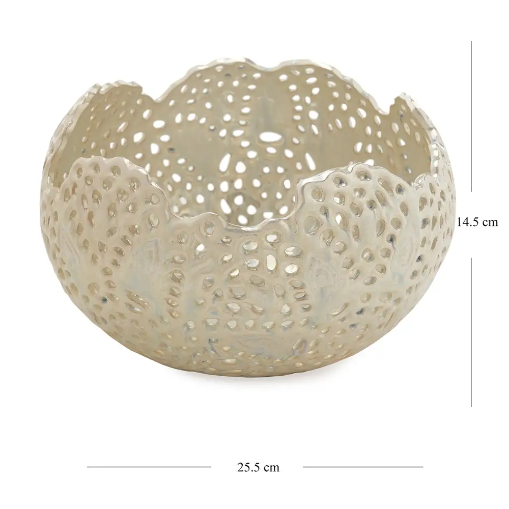 White Lattice Ceramic Vase
