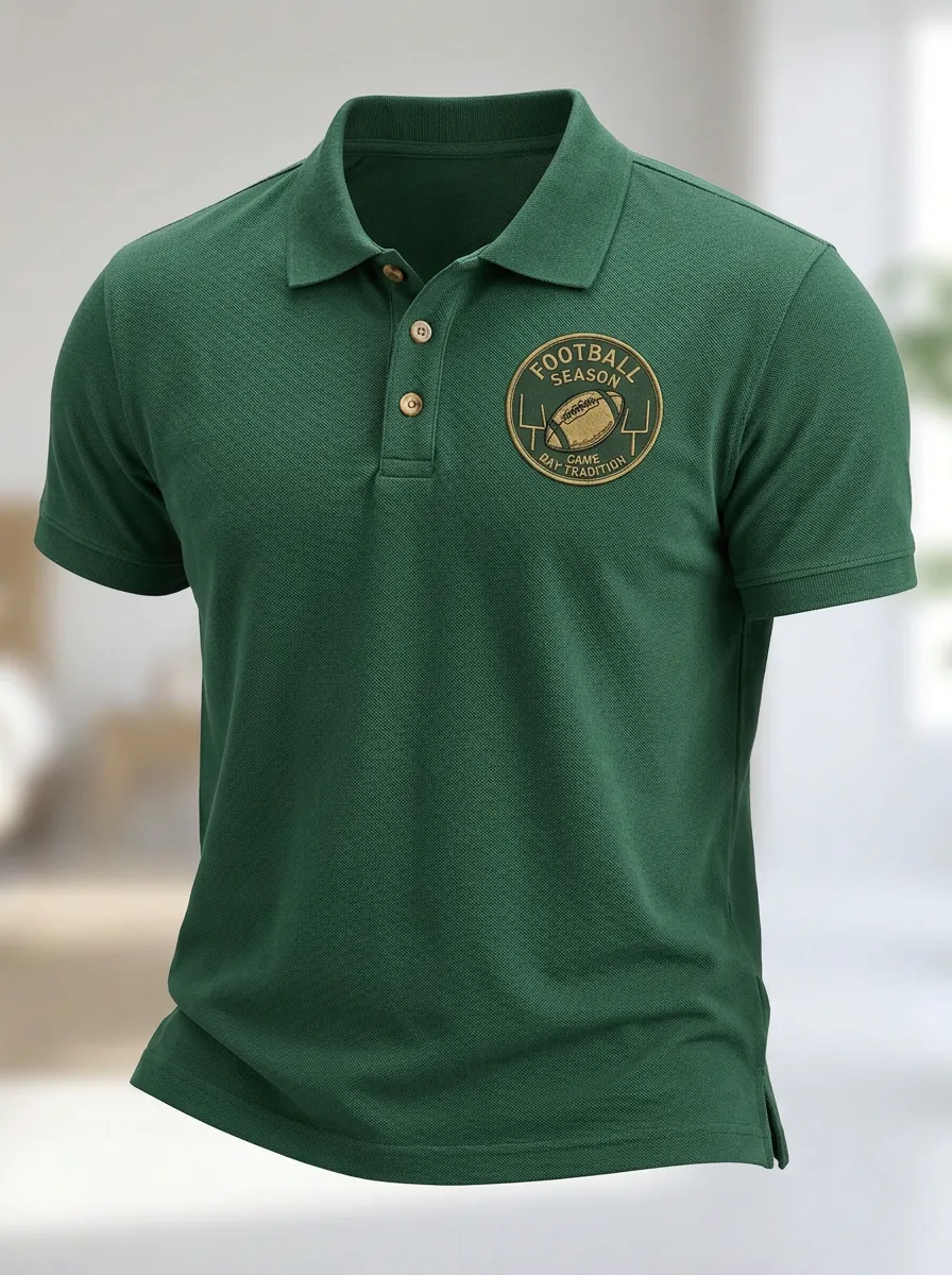 Football Inspired Casual Polo Shirt