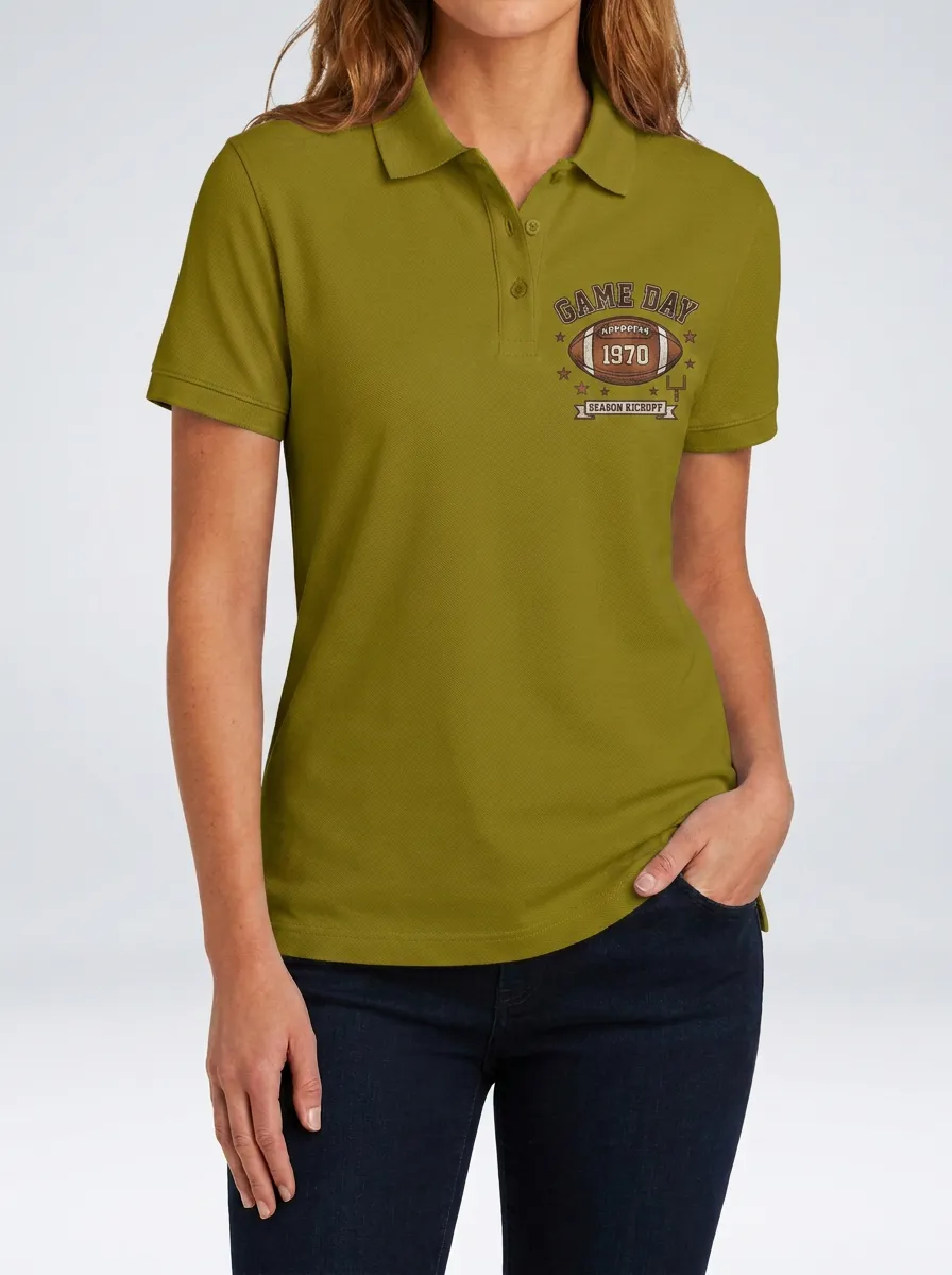 Football Game Day Season Kickoff Graphic Polo Shirt