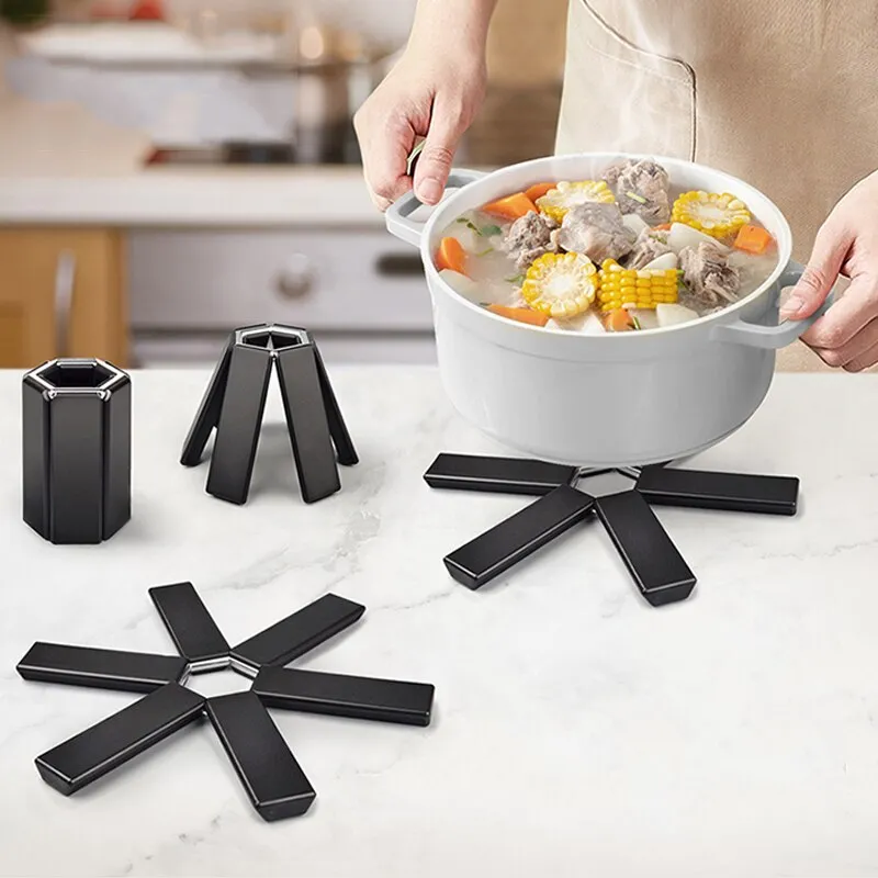 Pot Mat Dish Placemat Coaster Folding Heat Insulation High Temperature Pots