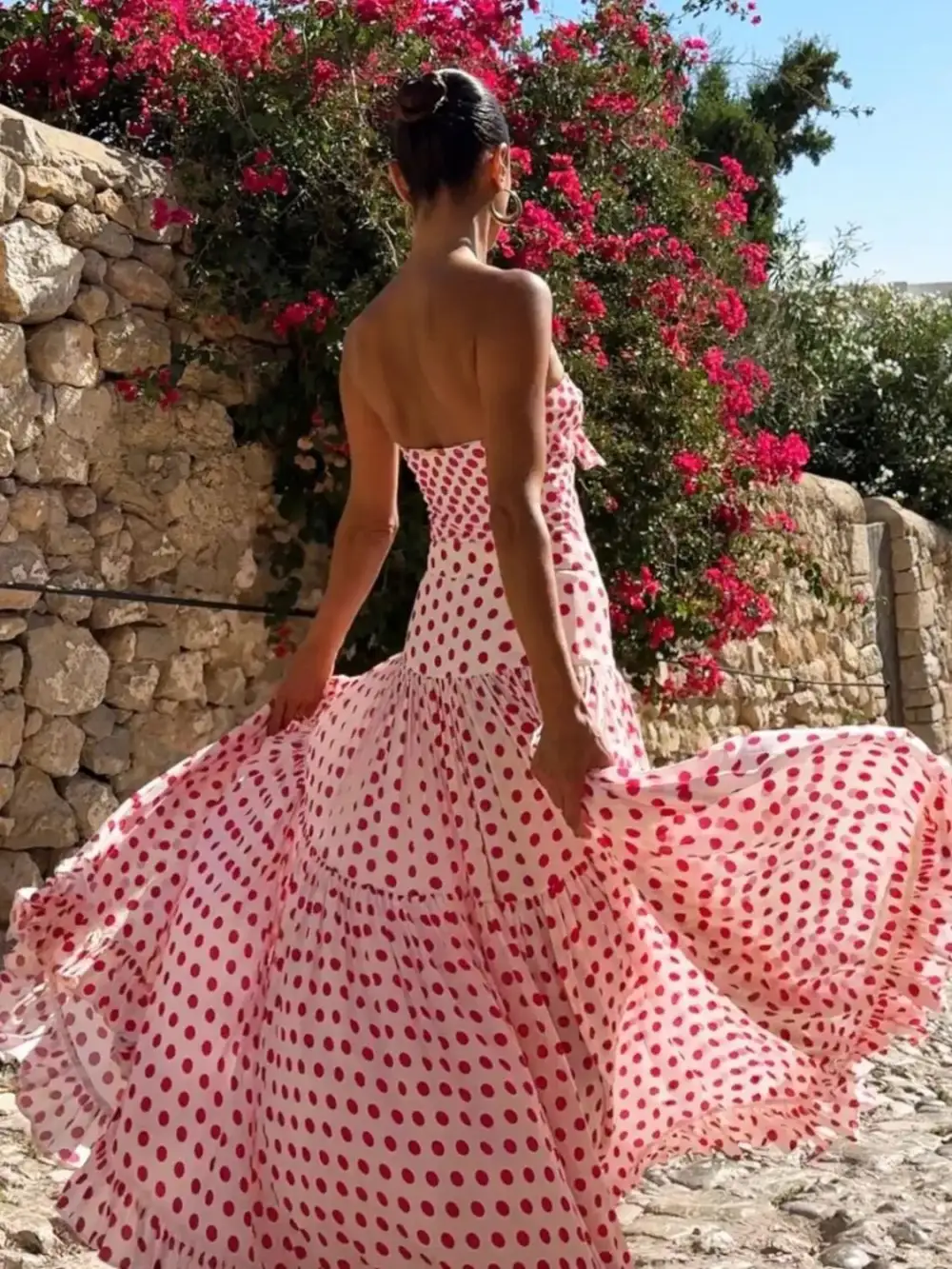 Printed One Piece Skirt Swim Dress