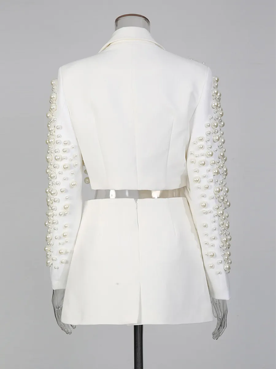 Paloma Beaded Irregular Suit Skirt Set