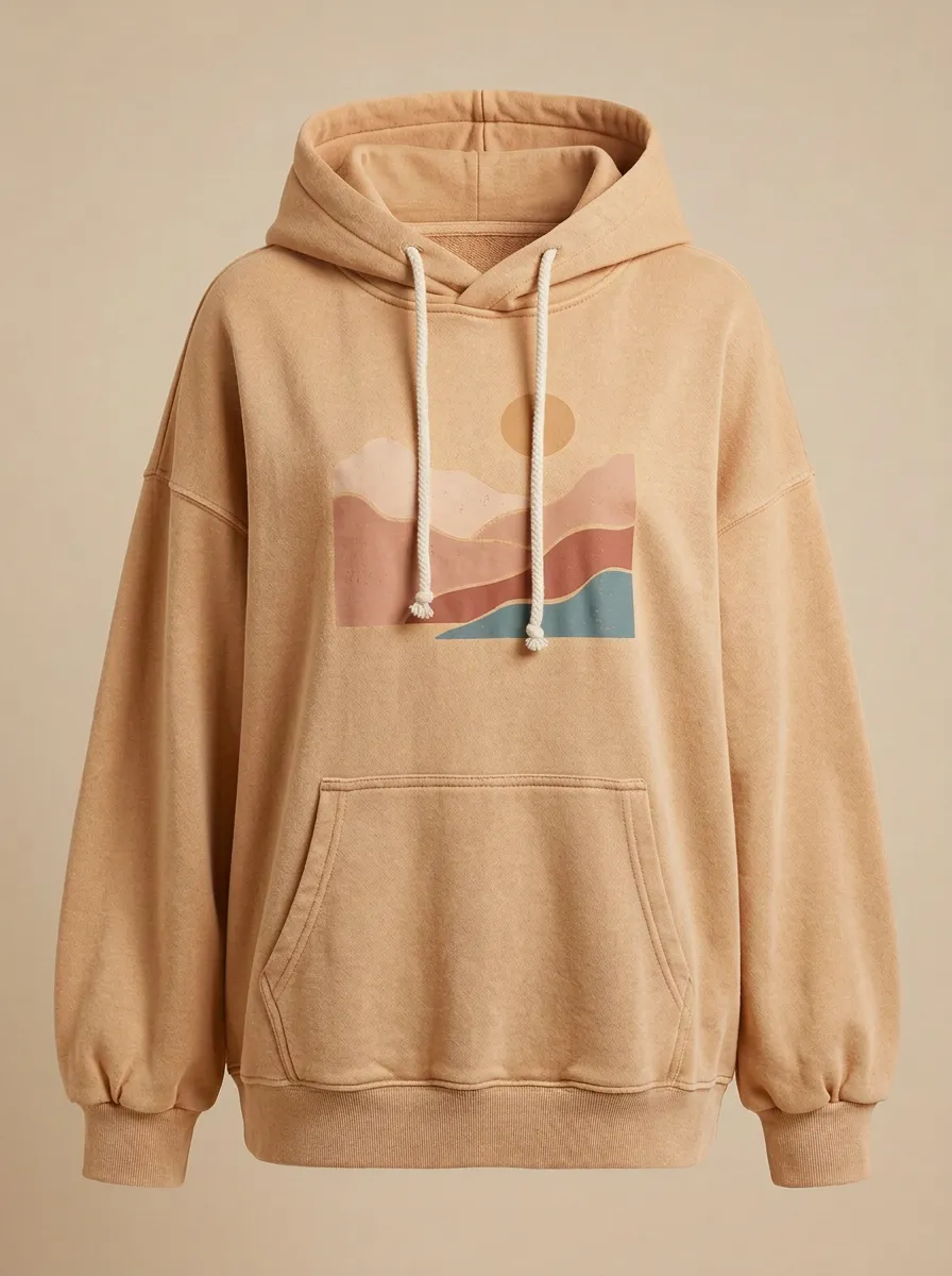 Nature Boho Mountain Sun Hoodie
