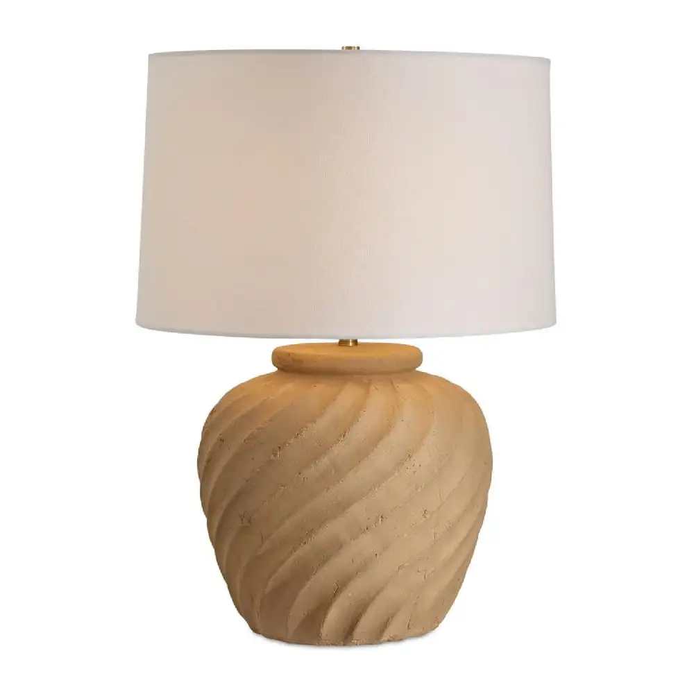 Reeded Terracotta Table Lamp
