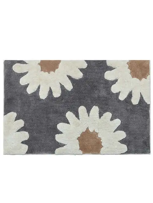 Absorbent Floral Cotton Bathroom Mat