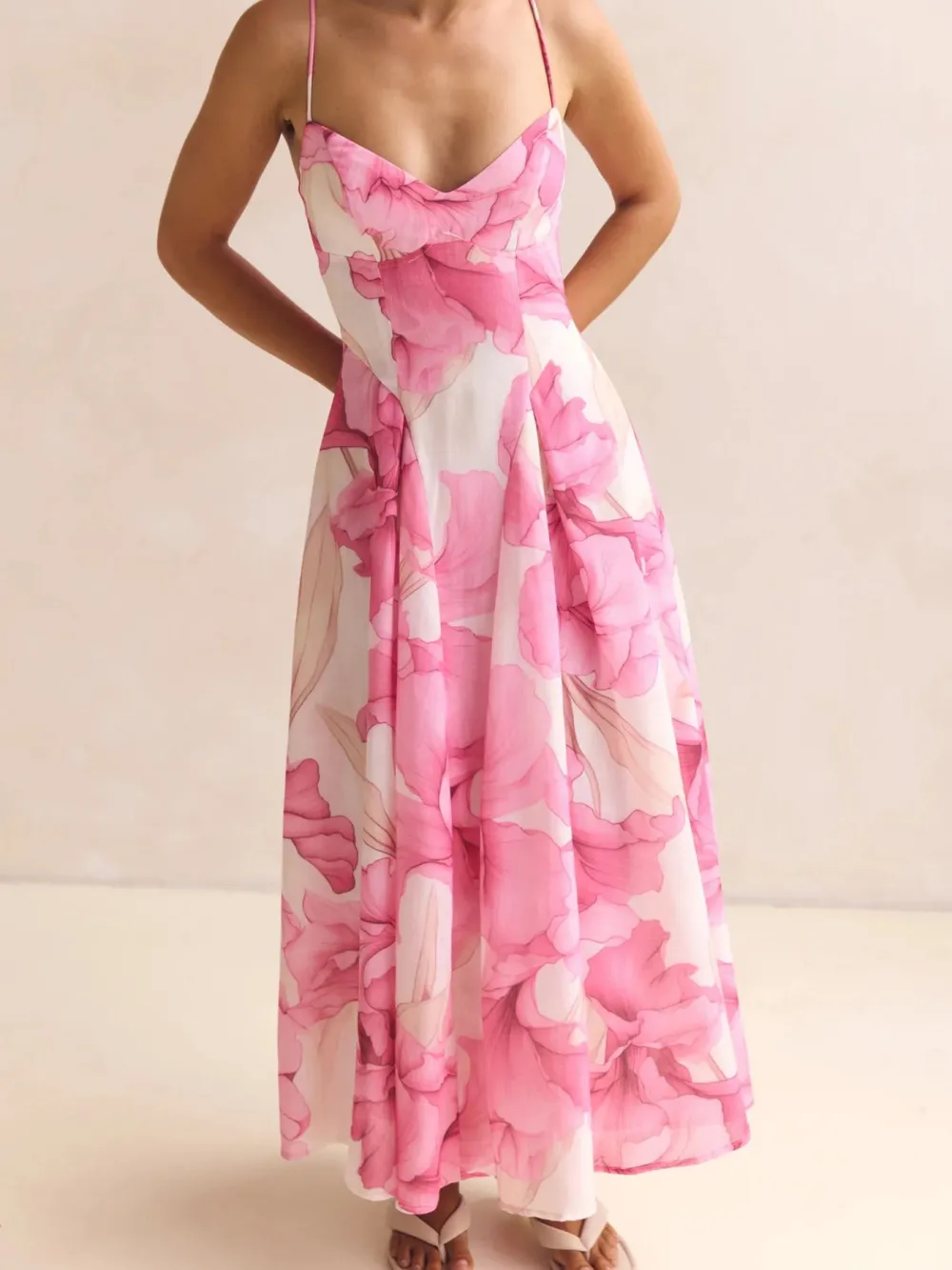Spaghetti Spaghetti Strap Midi Dress