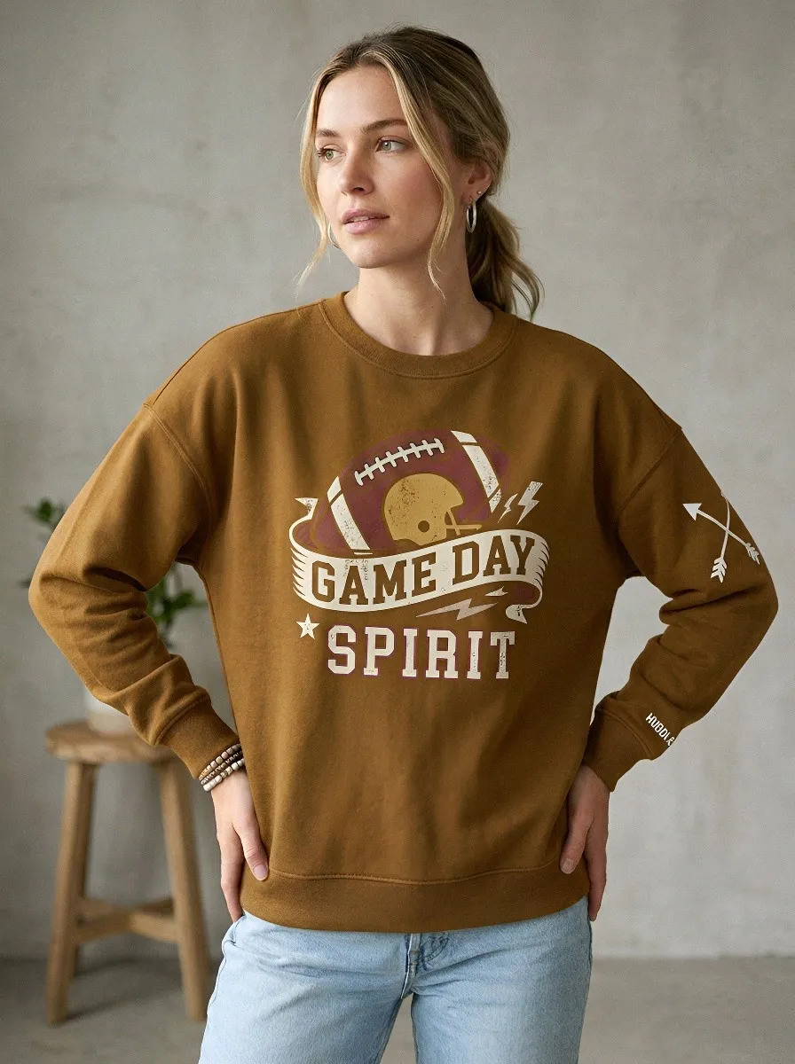 Women's Football Lover Game Day Spirit Helmet Printed Sweatshirt