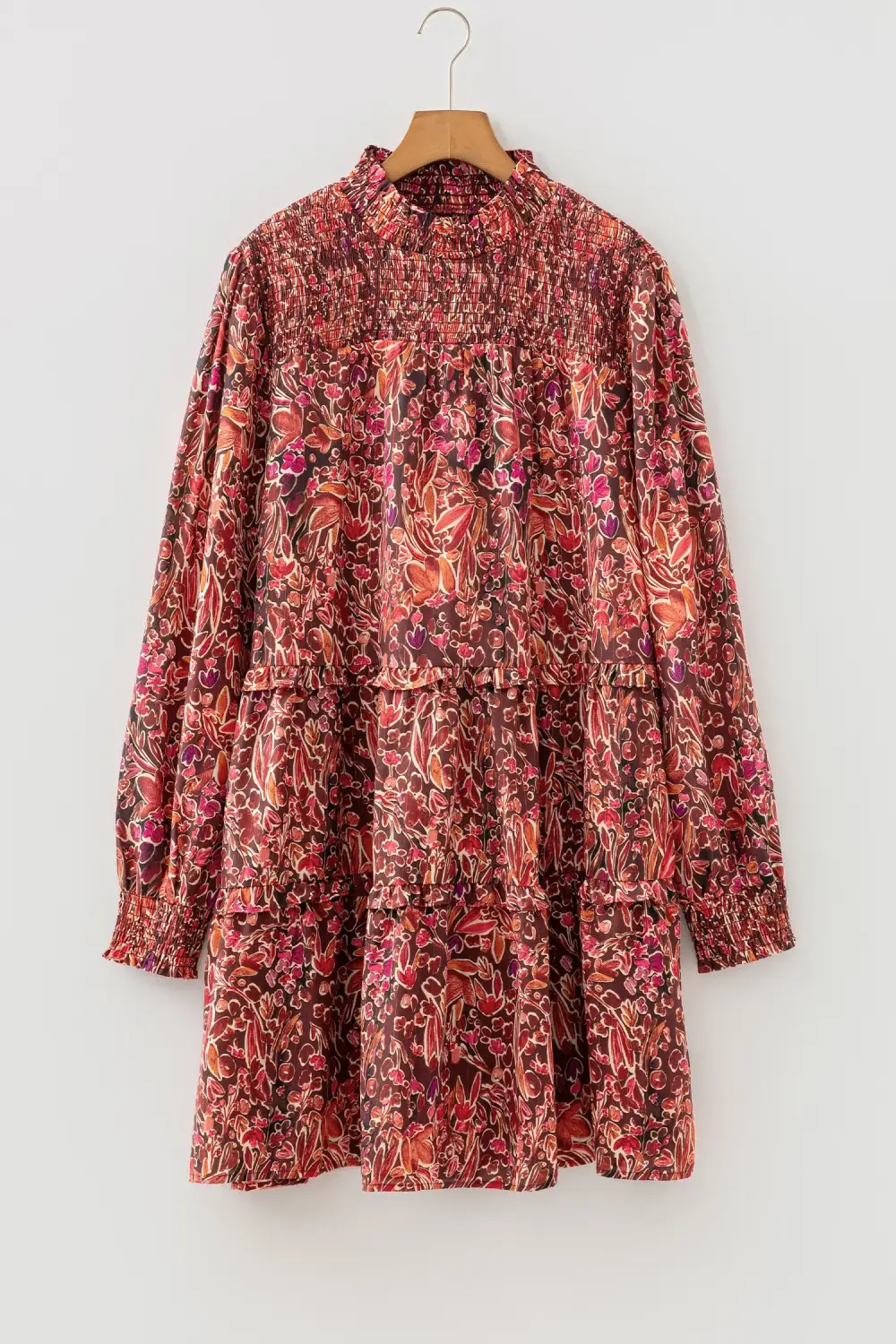 Floral Printed High Neck Mini Dress