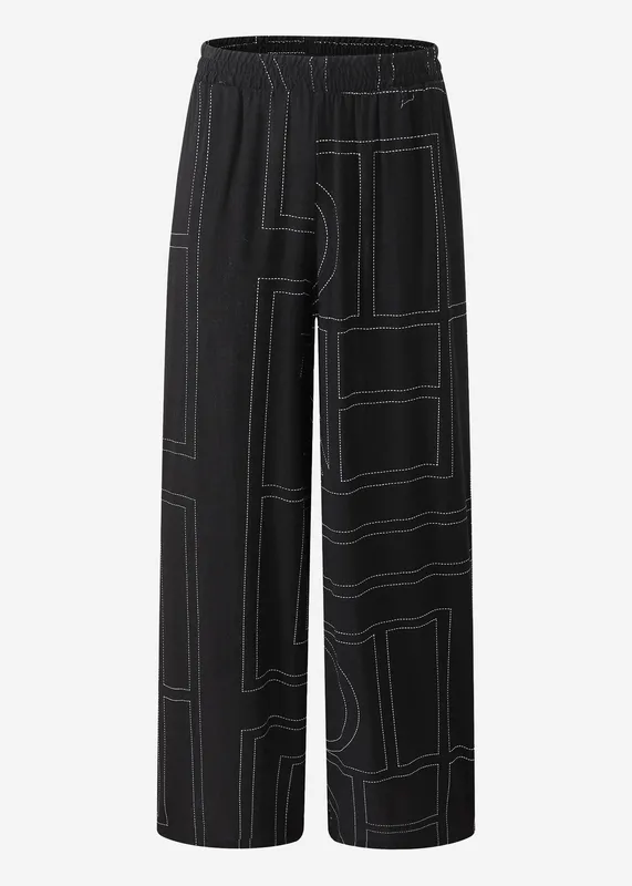Black Print Everyday Pants