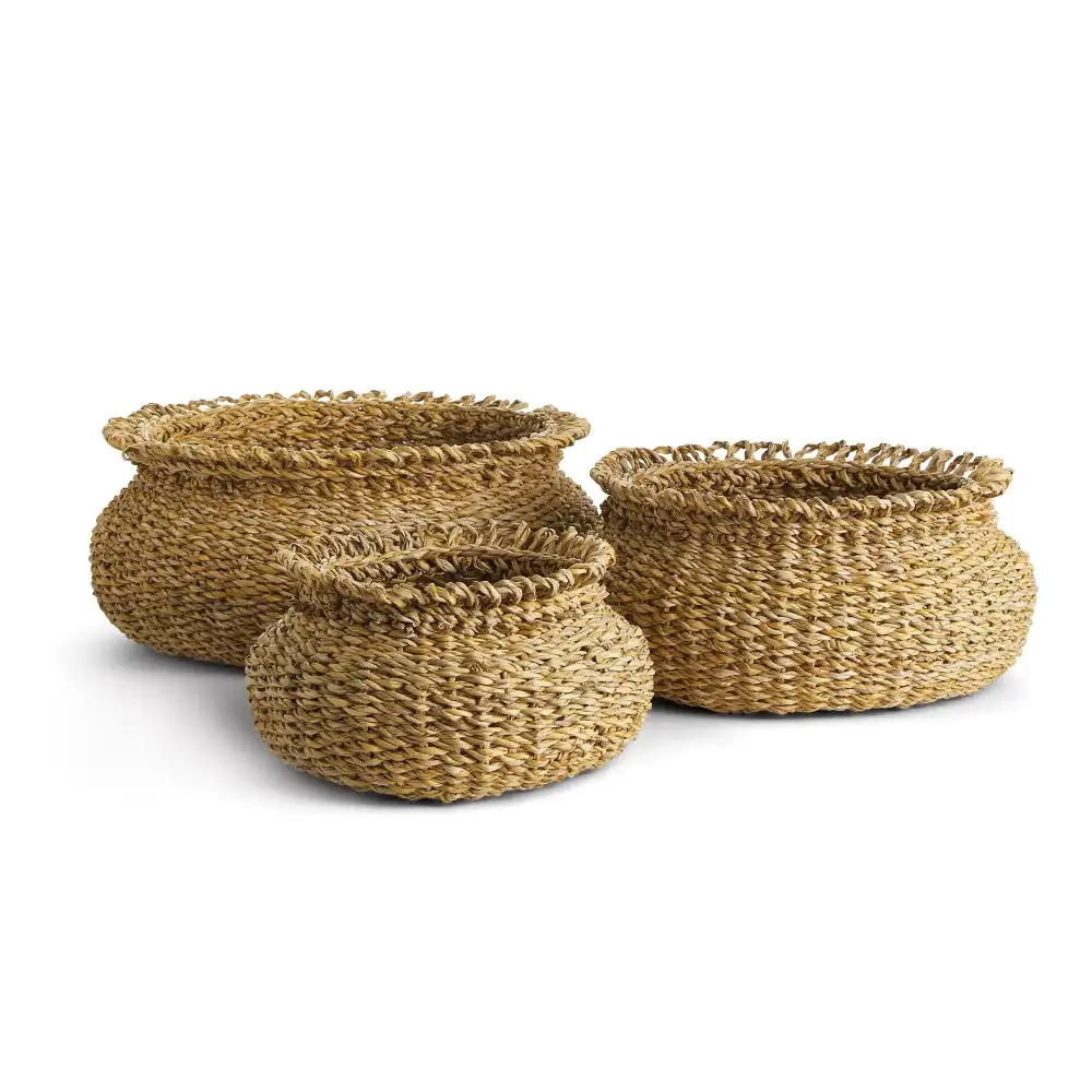Polished Seagrass Home Storage Basket