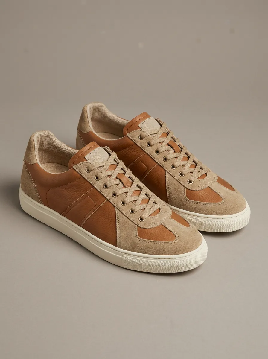 Men's Minimalist Suede Leather Patchwork Casual Shoes